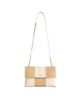 Square Stitch Messenger Bag - White/Light Brown