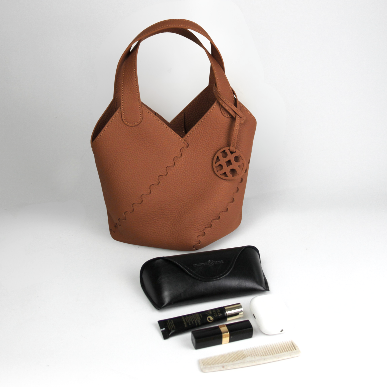 What fits inside Modern Basket Bag - Brown