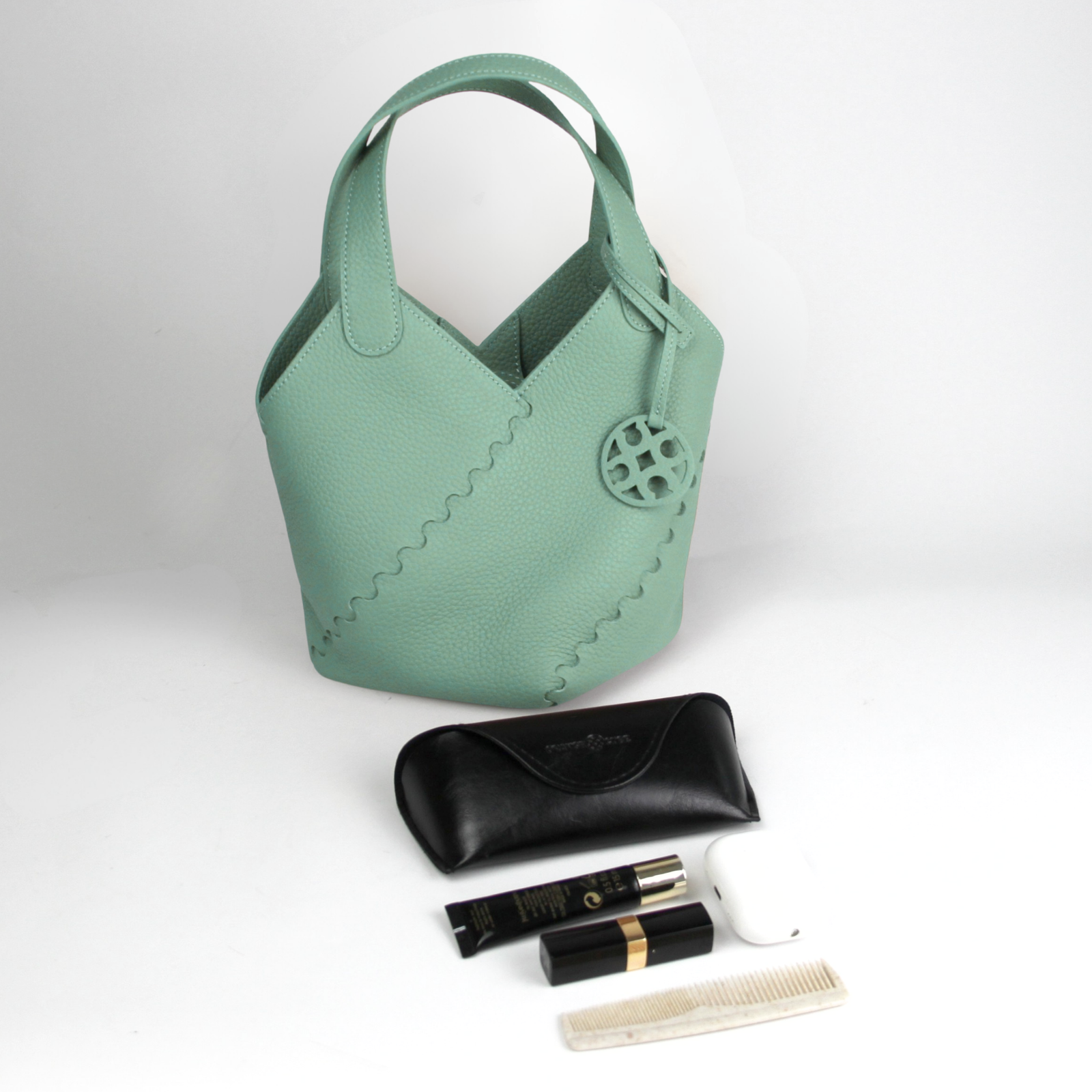 What fits inside Modern Basket Bag - Aqua
