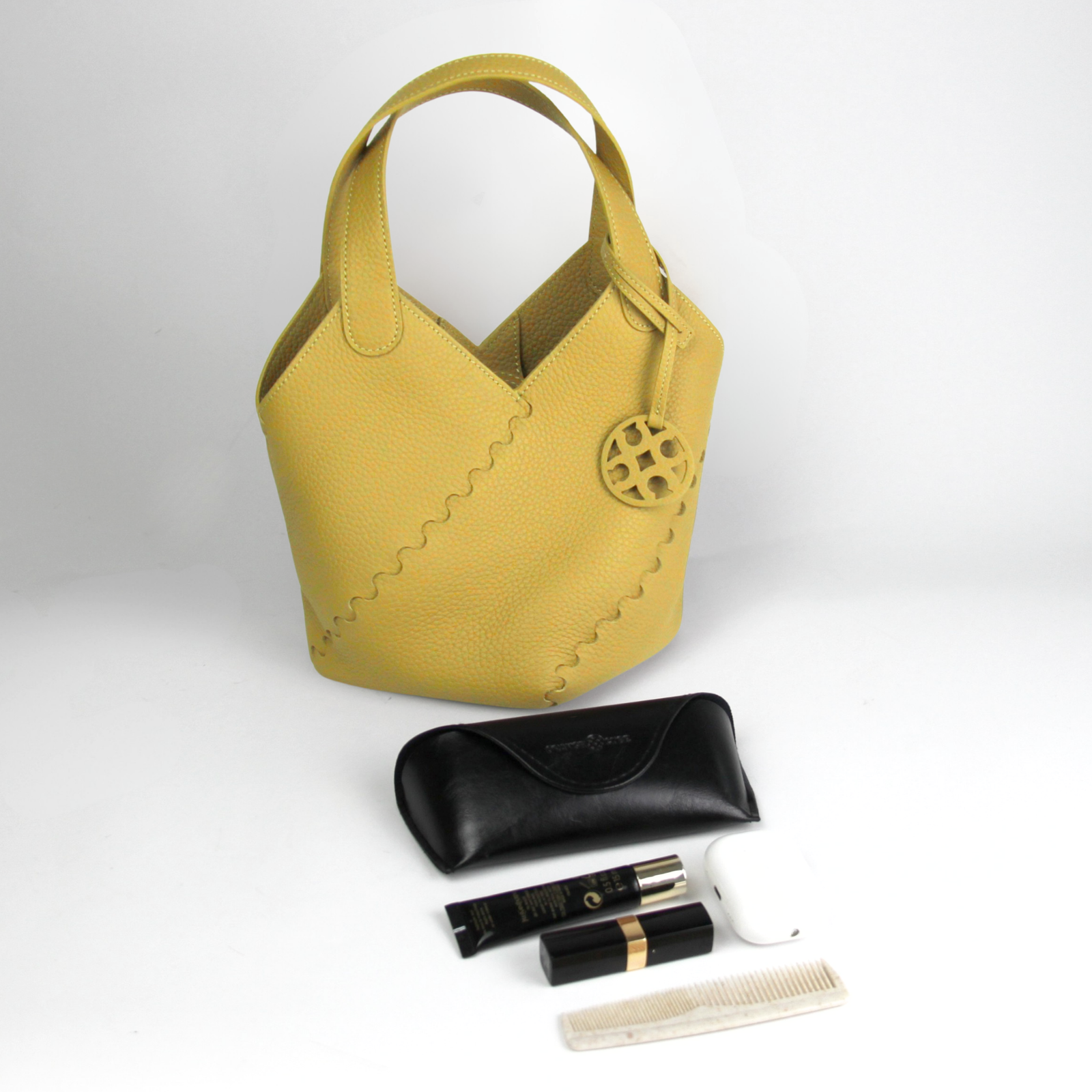 What fits inside Modern Basket Bag - Yellow