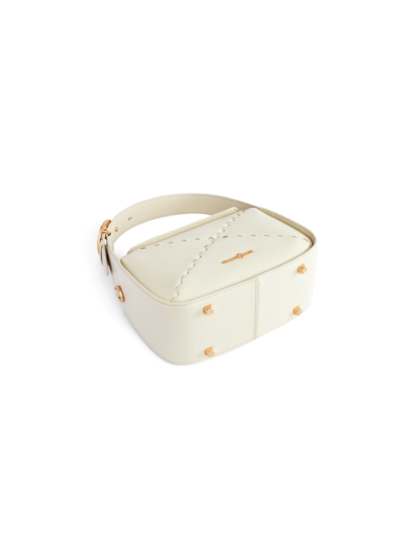 Classic Mosaic Box Bag - White - Orange Cube