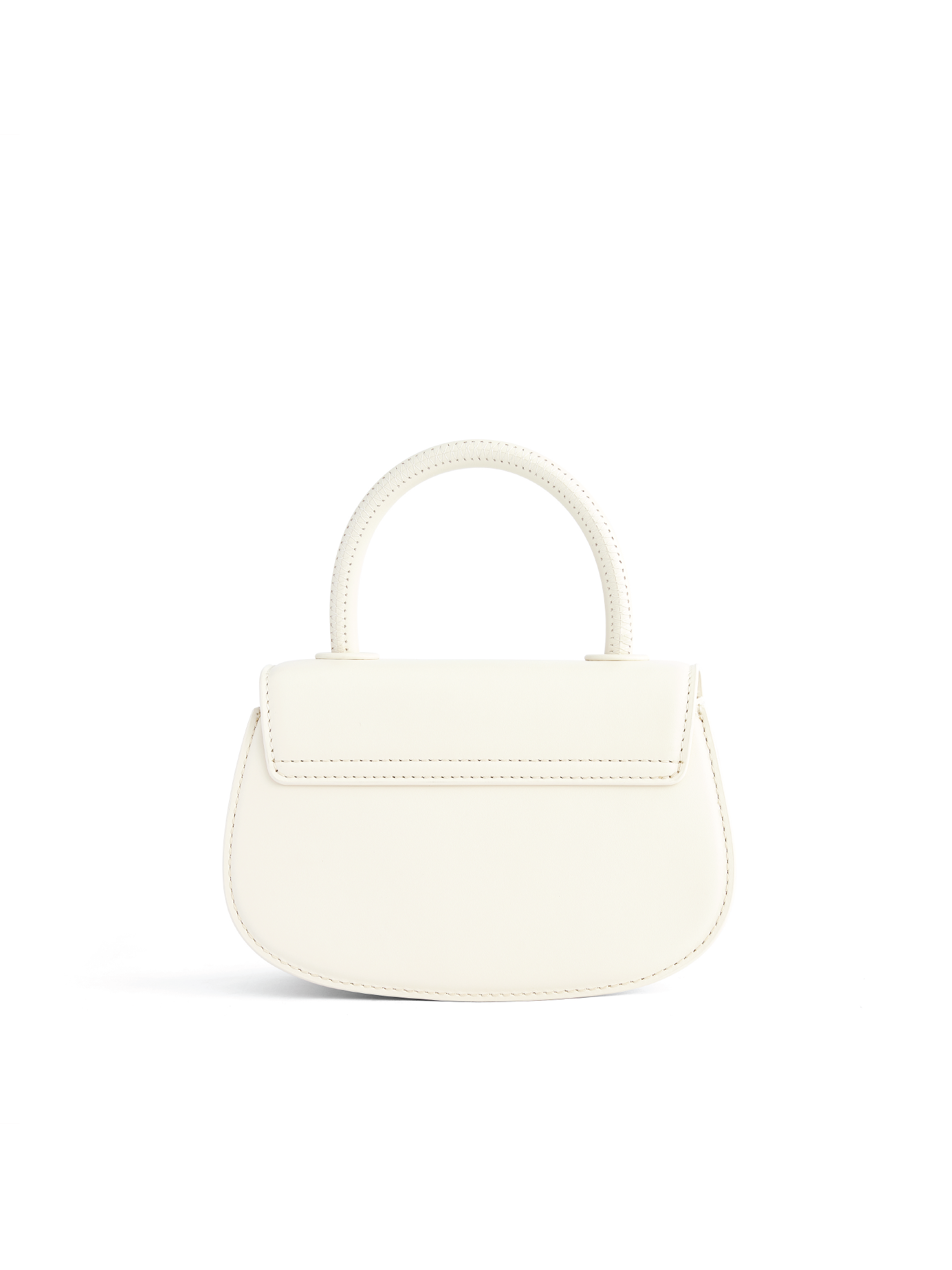 Signature Top Handle Saddle Bag White Orange Cube