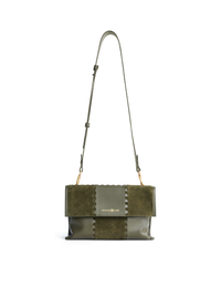 Square Stitch Messenger Bag - Dark Green