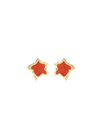 Autumn Leaf Earrings (Pair) - Orange Cube