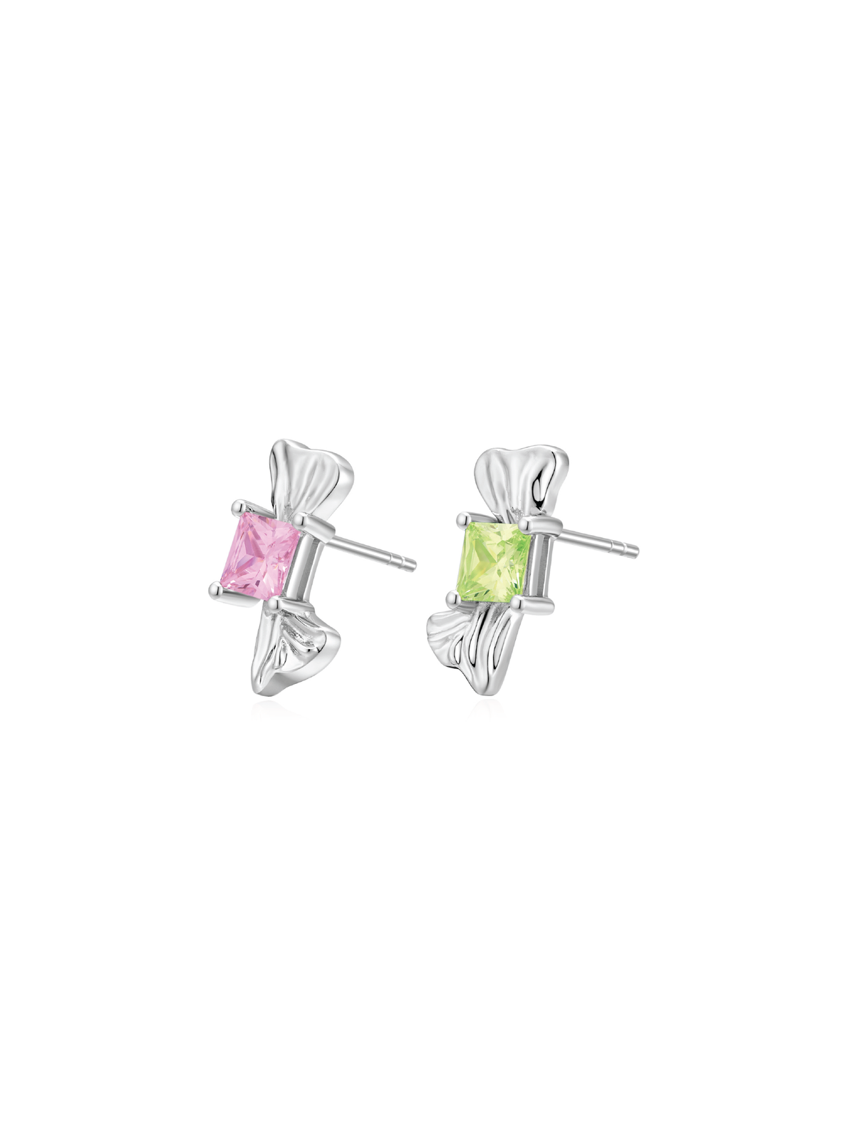 Crystal Candy Earrings (White) (Pair)