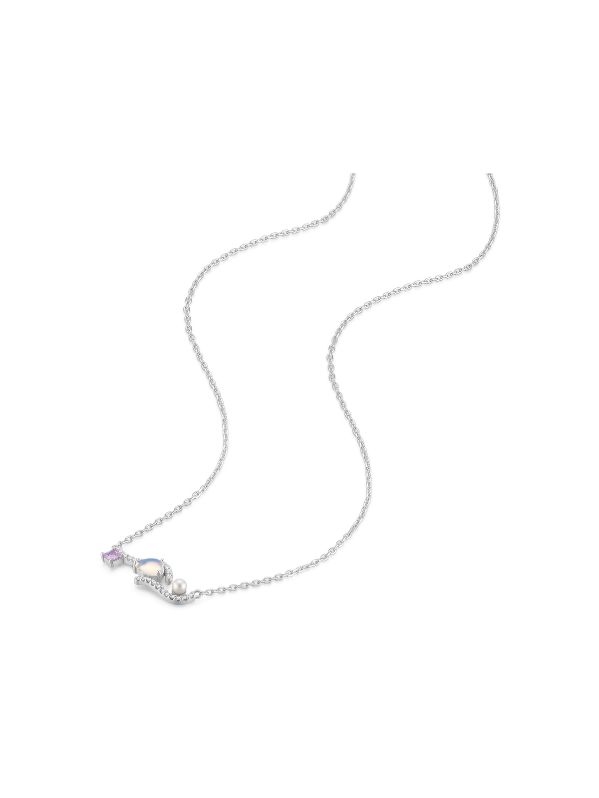 Crystal Rain Necklace (White)