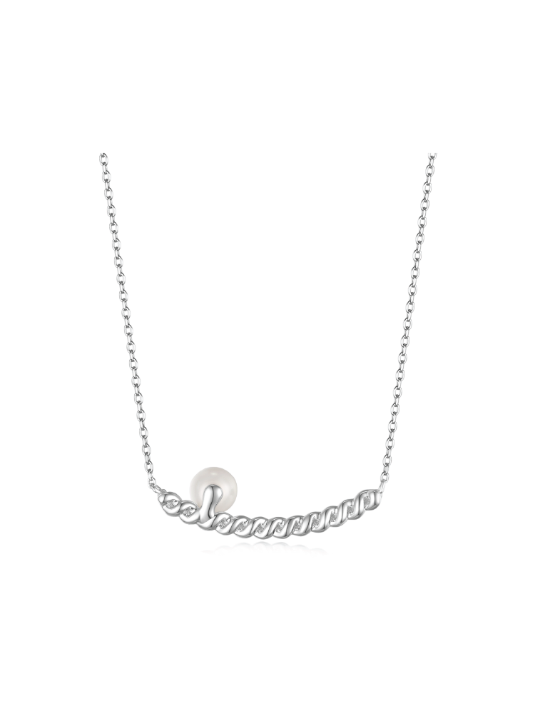 Pearlescent Twine Necklace (White)