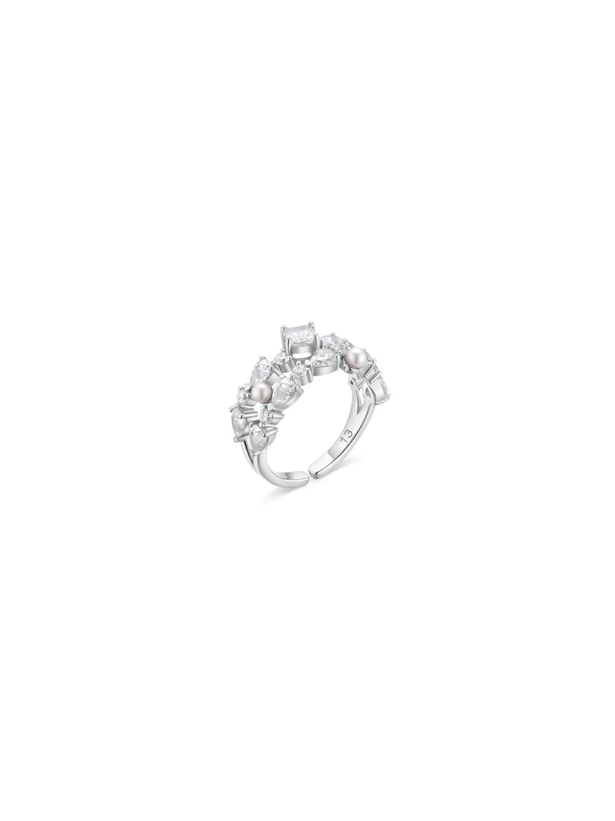 Crystal Bloom Ring (White)