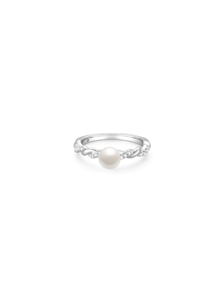 Pearlescent Twine Ring (White)