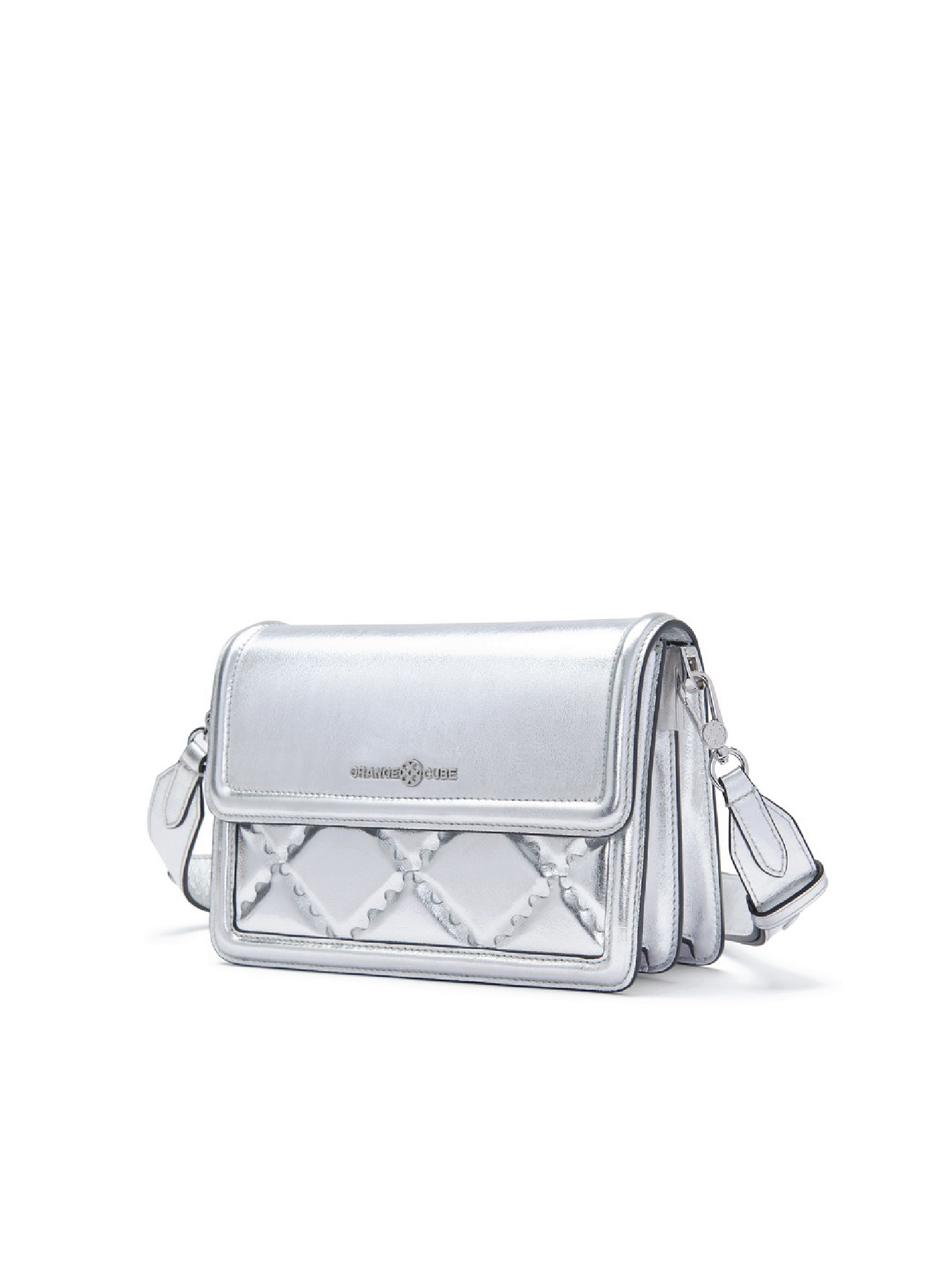 Mosaic Compact Messenger Bag - Silver