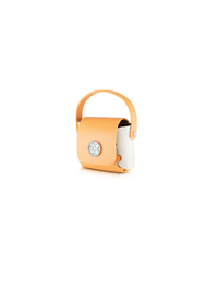 Leather Airpods Case-Orange and White - Orange Cube