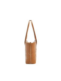 Large Quilted Impressions Wavy Tote Bag - Brown