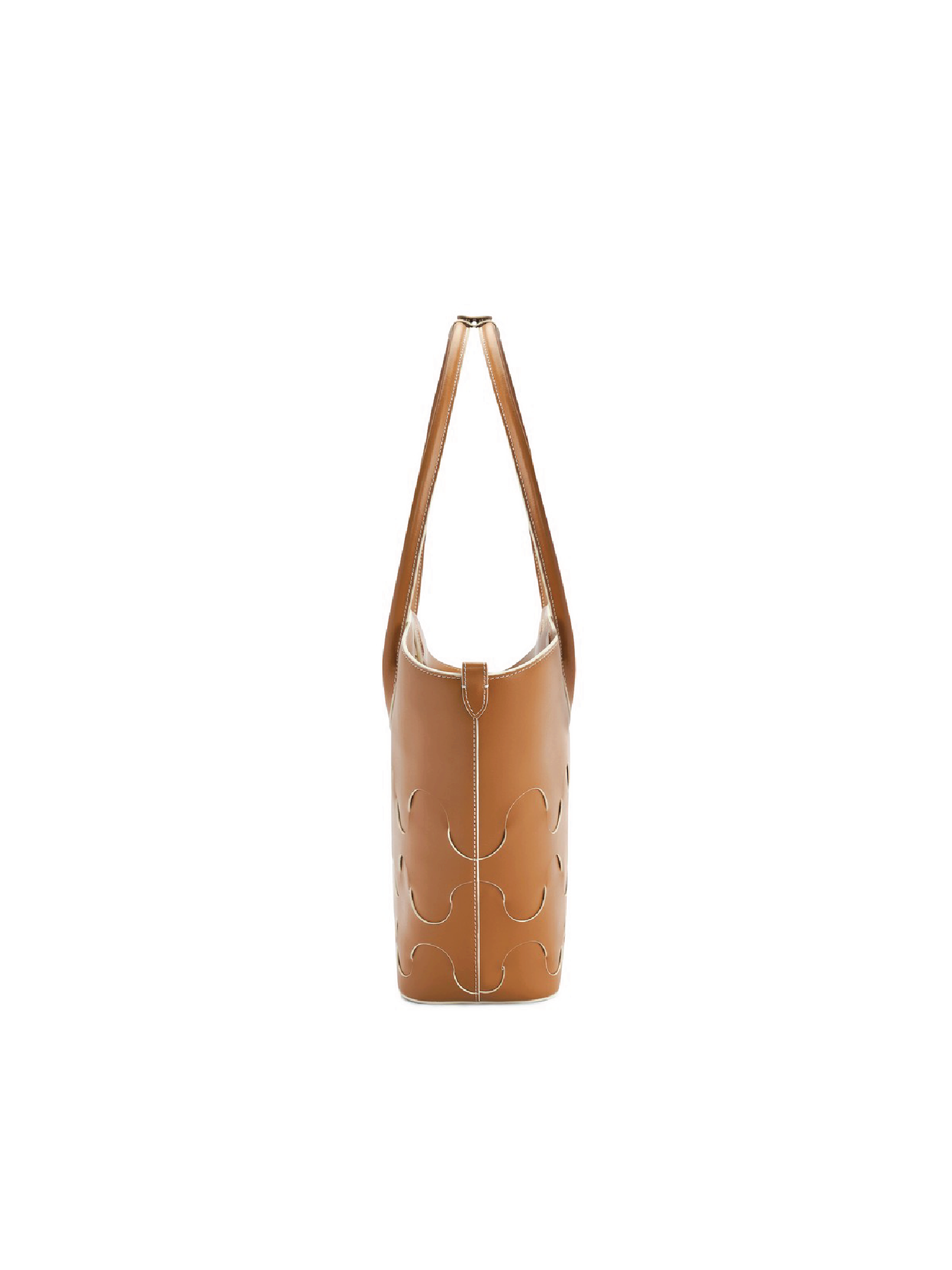 Large Quilted Impressions Wavy Tote Bag - Brown
