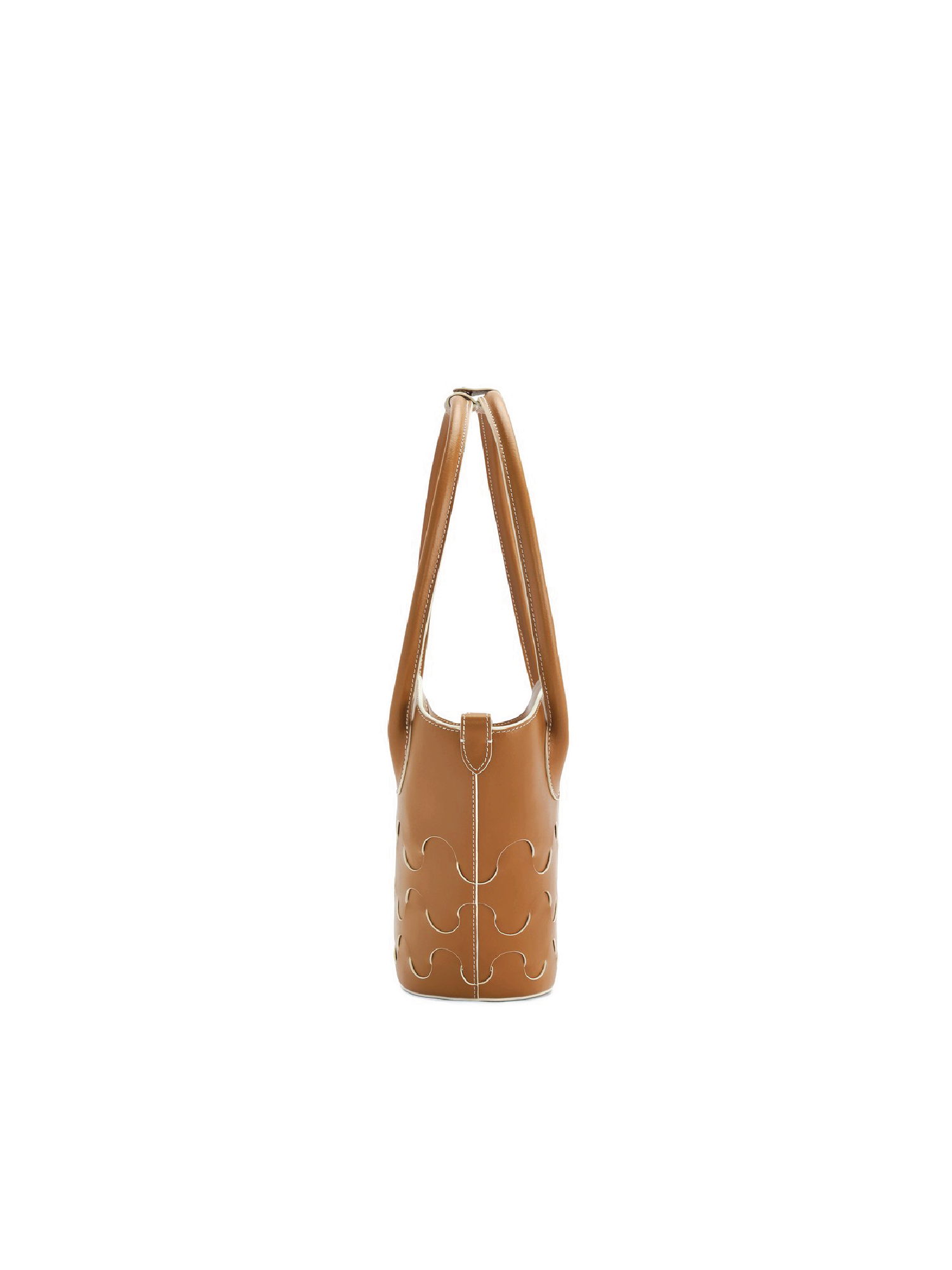 Small Quilted Impressions Wavy Tote Bag - Brown
