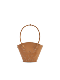 Small Quilted Impressions Wavy Tote Bag - Brown
