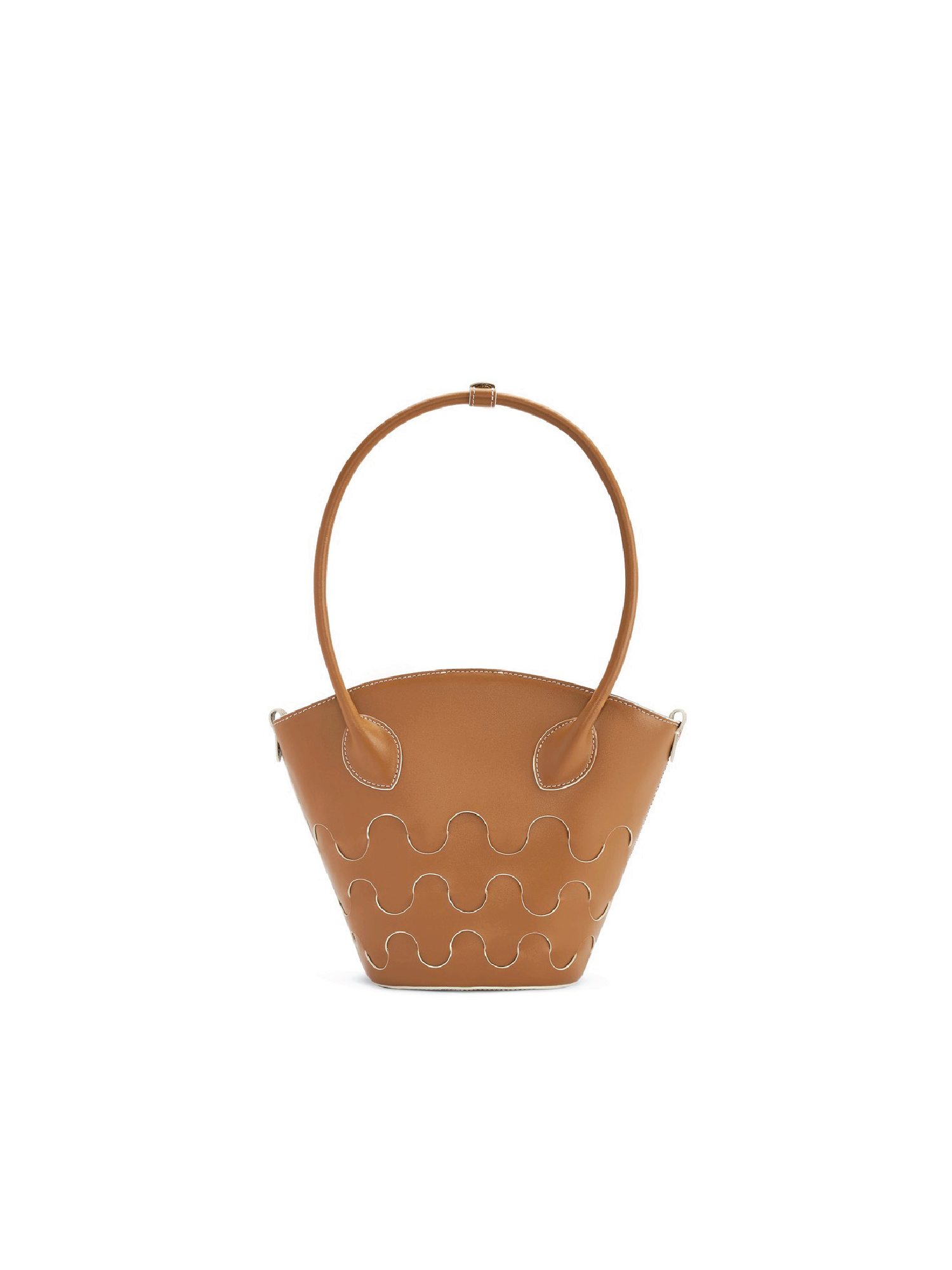 Small Quilted Impressions Wavy Tote Bag - Brown