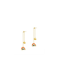 Rainbow Earrings (Pair) - Orange Cube