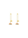 Rainbow Earrings (Pair) - Orange Cube