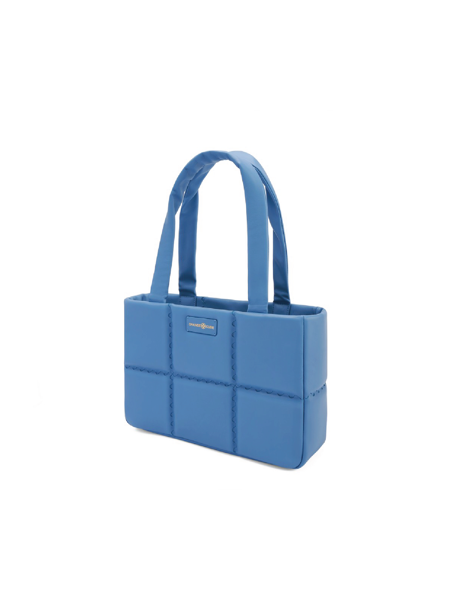 Square Stitch Cushion Tote - Sky Blue