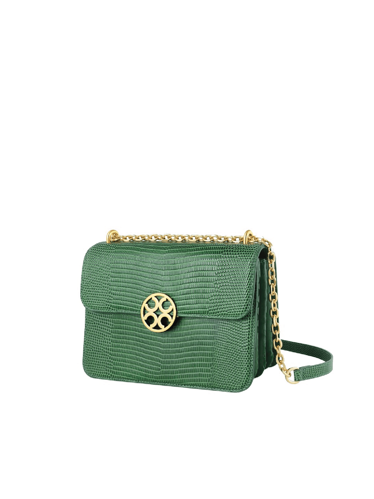 Chain Shoulder Bag - Green - Green Leather Shoulder Bag | Orange Cube