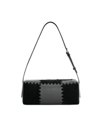 Checkbox Shoulder Bag - Black - Black Leather Baguette Bag | Orange Cube