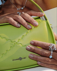 Classic Mosaic Box Bag - Light Green - Green Leather Hand Bag | Orange Cube