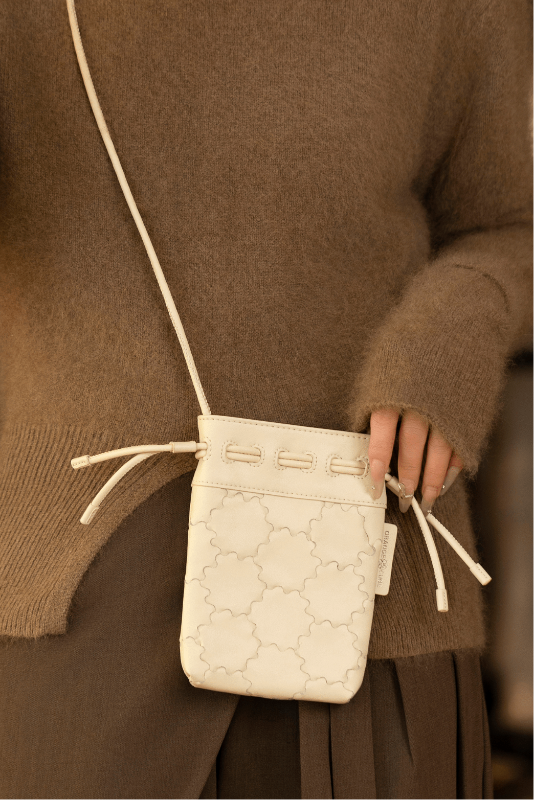 Drawstring Pouch - White - Bag | Orange Cube