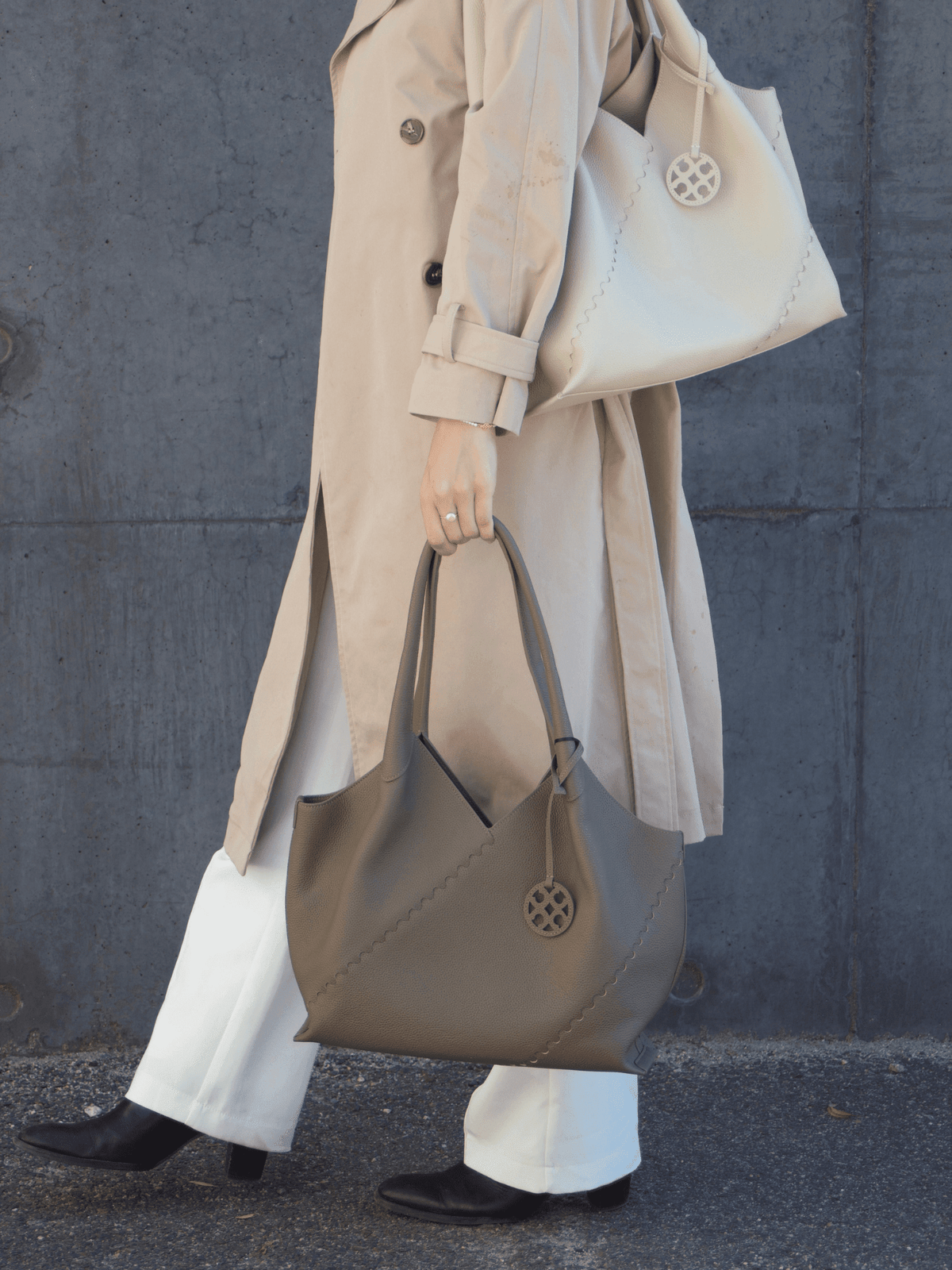 Everyday Large Slouchy Tote - White - Bag | Orange Cube