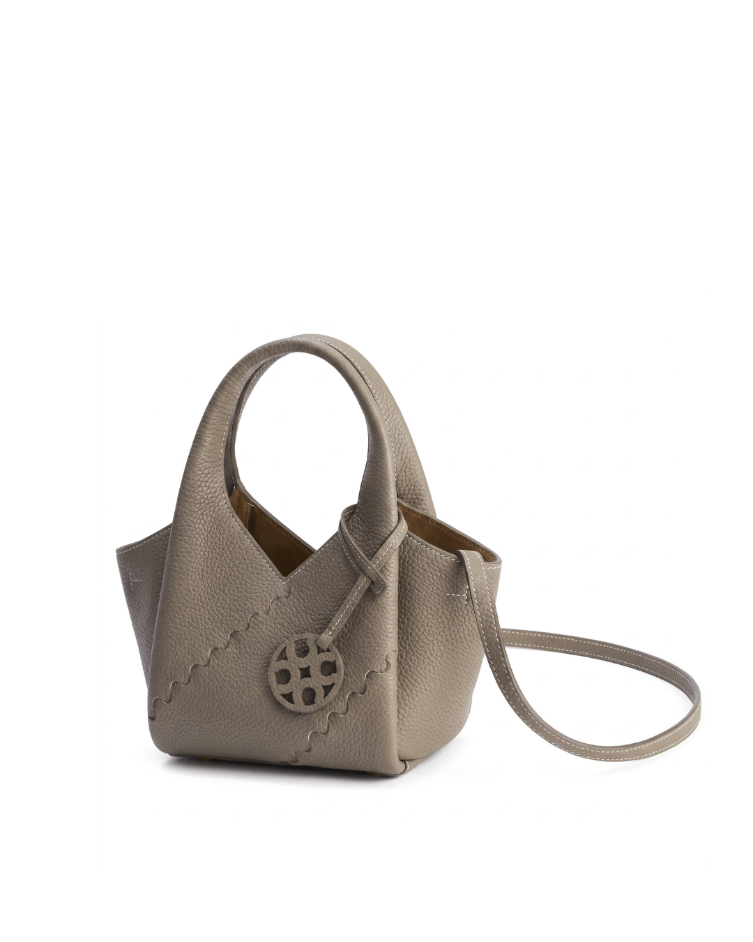 Everyday Urban Tote - Beige Grey - Grey Leather Hand Bag | Orange Cube