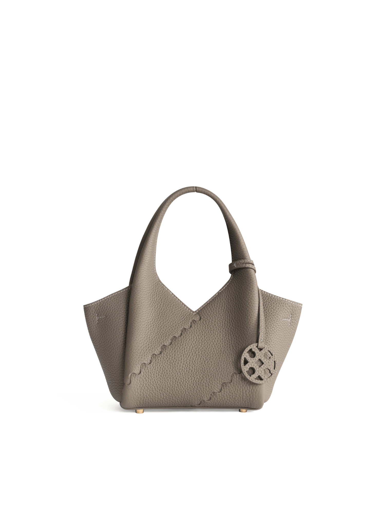 Everyday Urban Tote - Beige Grey - Grey Leather Hand Bag | Orange Cube