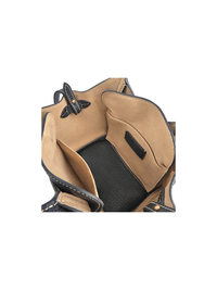 Everyday Urban Tote - Black - Black Leather Mini Hand Bag | Orange Cube