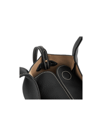 Everyday Urban Tote - Black - Black Leather Mini Hand Bag | Orange Cube