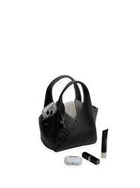 Everyday Urban Tote - Black - Black Leather Mini Hand Bag | Orange Cube