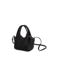 Everyday Urban Tote - Black - Black Leather Mini Hand Bag | Orange Cube