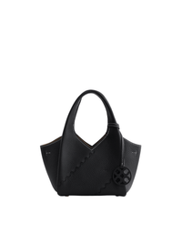 Everyday Urban Tote - Black - Black Leather Mini Hand Bag | Orange Cube