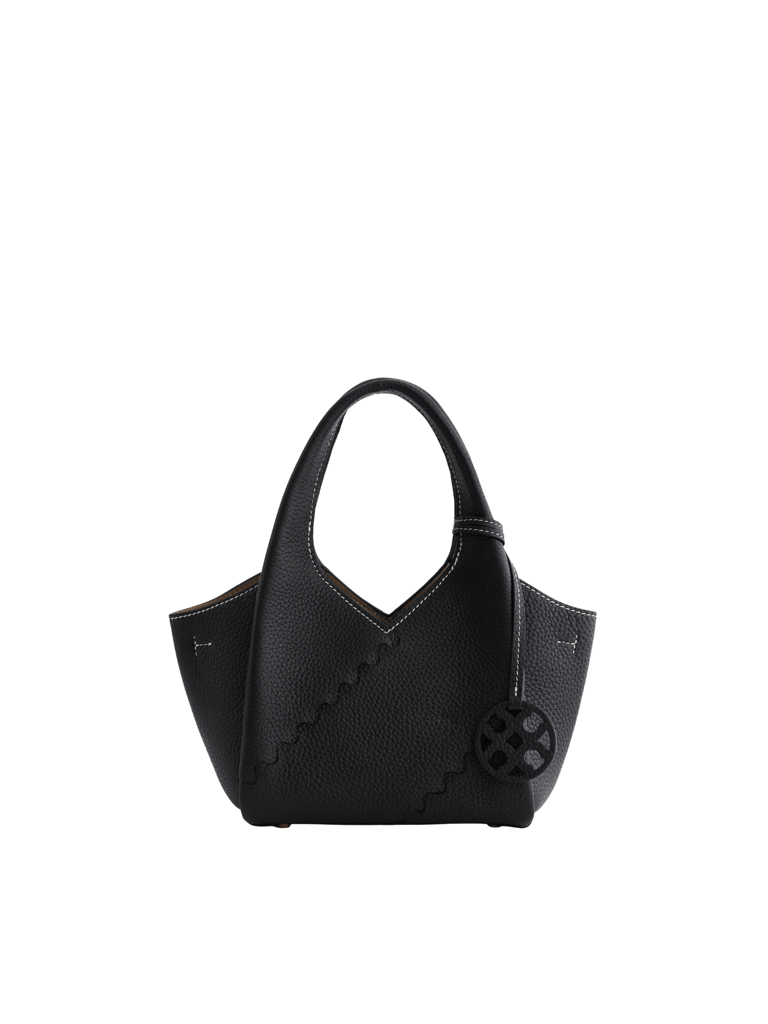 Everyday Urban Tote - Black - Black Leather Mini Hand Bag | Orange Cube