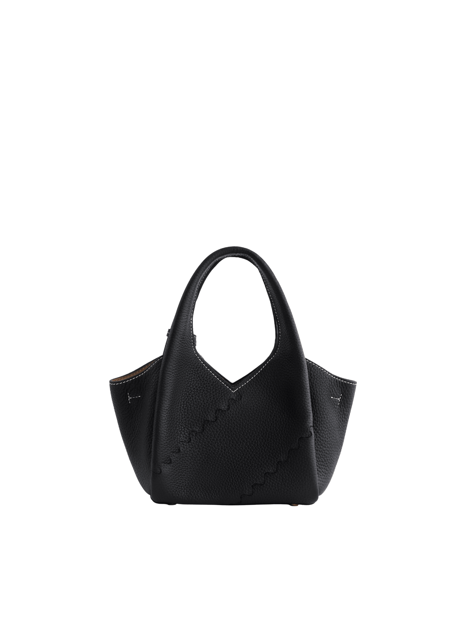 Everyday Urban Tote - Black - Black Leather Mini Hand Bag | Orange Cube