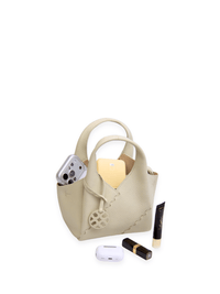 Everyday Urban Tote - Cream - White Leather Mini Tote | Orange Cube