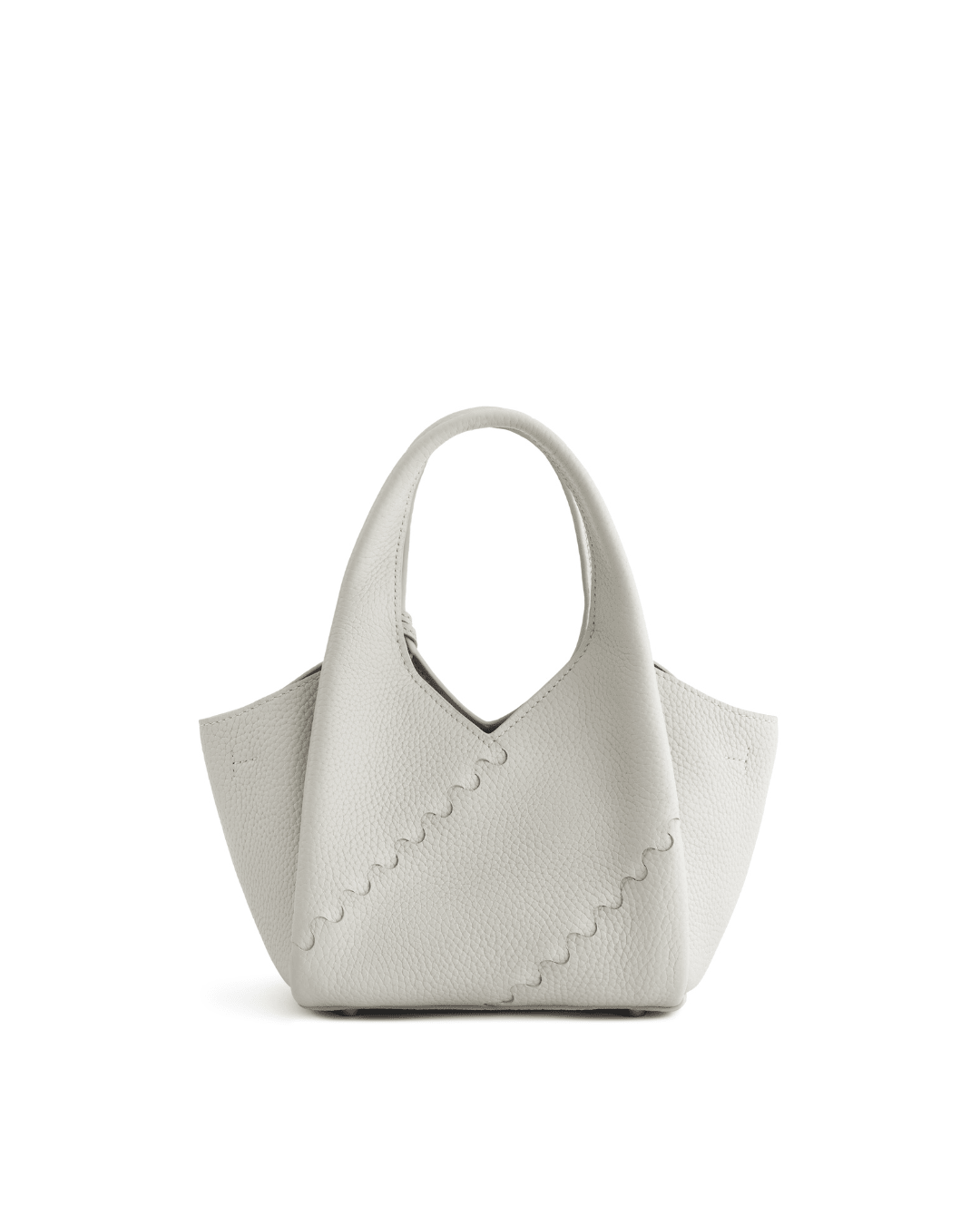 Everyday Urban Tote - Lunar Grey - White Leather Hand Bag | Orange Cube