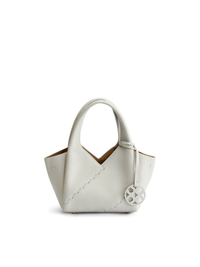 Everyday Urban Tote - Lunar Grey - White Leather Hand Bag | Orange Cube