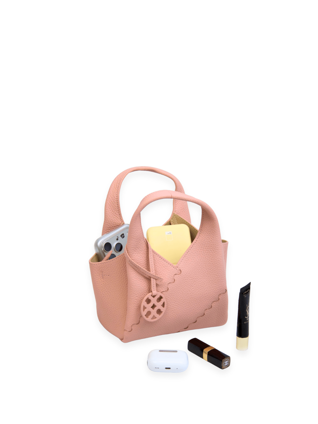 Everyday Urban Tote - Pink - Pink Leather Mini Tote | Orange Cube