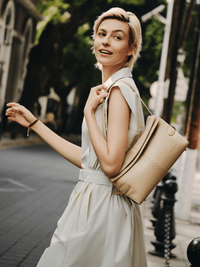 Fantina Folded Hobo Bag - Almond Beige - Bag | Orange Cube