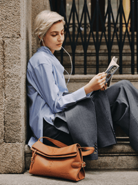 Fantina Folded Hobo Bag - Brown - Bag | Orange Cube