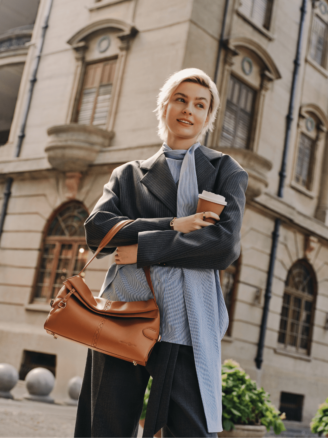 Fantina Folded Hobo Bag - Brown - Bag | Orange Cube