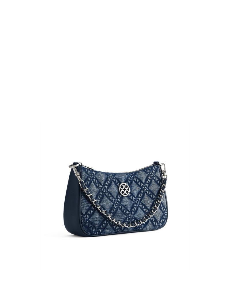 Fantina Quilted Shoulder Chain Strap Bag - Denim Blue - Bag | Orange Cube