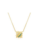 Lucky Aqua Puzzle Necklace - Necklace | Orange Cube