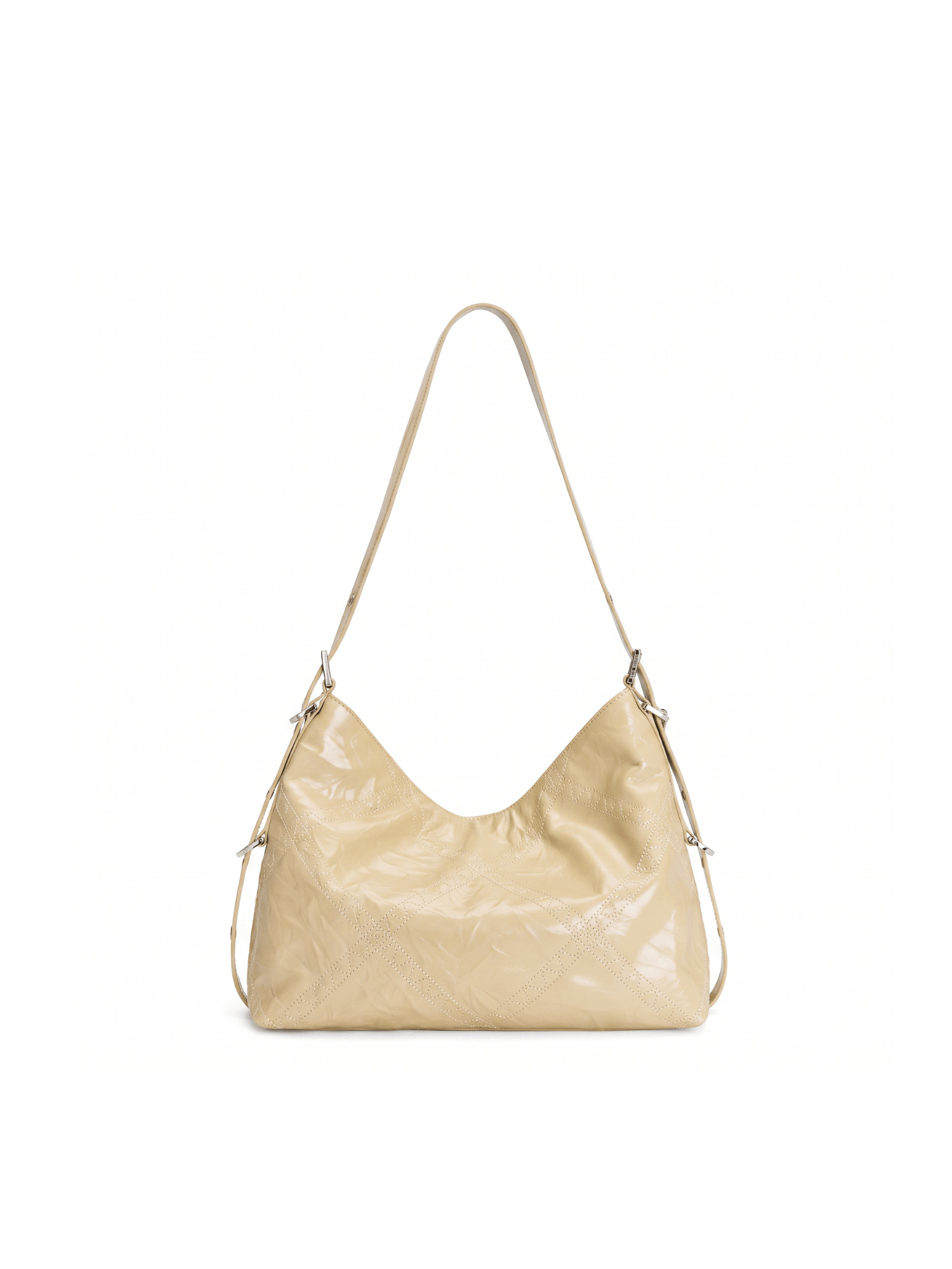 Metropolitan Chain Hobo - Beige - Beige Leather Hobo Bag | Orange Cube