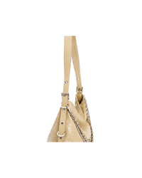 Metropolitan Chain Hobo - Beige - Beige Leather Hobo Bag | Orange Cube