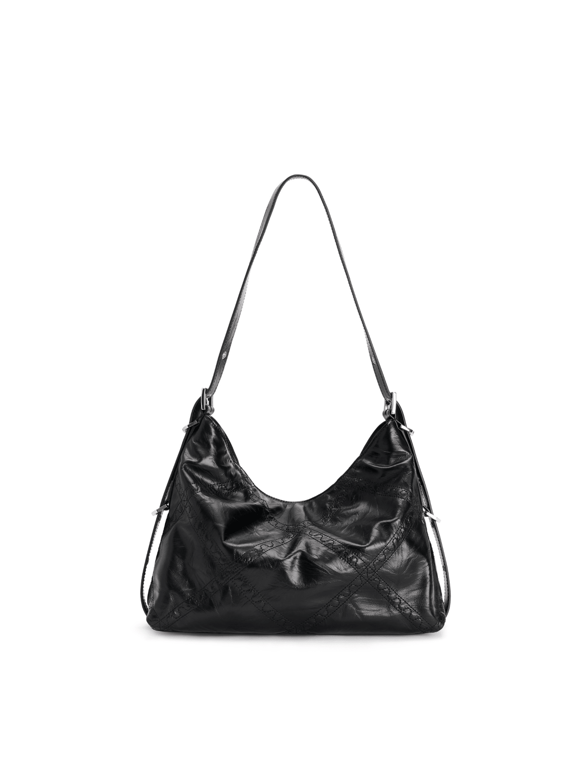 Metropolitan Chain Hobo - Carbon Black - Black Leather Hobo Bag | Orange Cube