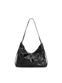 Metropolitan Chain Hobo - Carbon Black - Black Leather Hobo Bag | Orange Cube